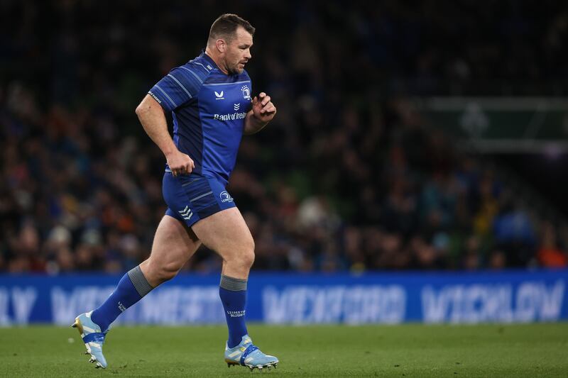Leinster's Cian Healy leaves the field after making his 281st appearance and becoming the most capped player for Leinster. Photograph: Ben Brady/Inpho