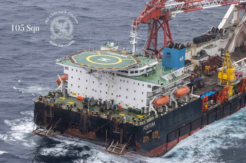 This week Óglaigh na hÉireann have monitored Russian commercial ships both outside and inside Ireland's Exclusive Economic Zone (EEZ). 
 Photograph: Irish Defence Forces (105 Sqn, Irish Air Corps)