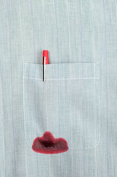 Ballpoint pen leaks — the sneaky stain. Photograph: iStock