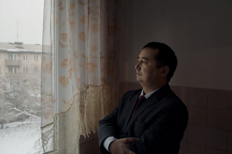 Campaigner Serikzhan Bilash, who runs Atajurt Kazakh Human Rights, at his home in Almaty, Kazakhstan on January 13th. Photograph: Emile Ducke/The New York Times