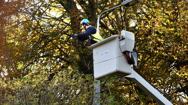 ESB crews are working to restore power after Storm Hector brought down trees in many areas. File photograph: Cyril Byrne/The Irish Times.