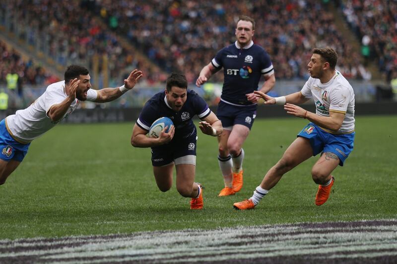 Greig Laidlaw’s late penalty helps cure Scotland’s travel sickness
