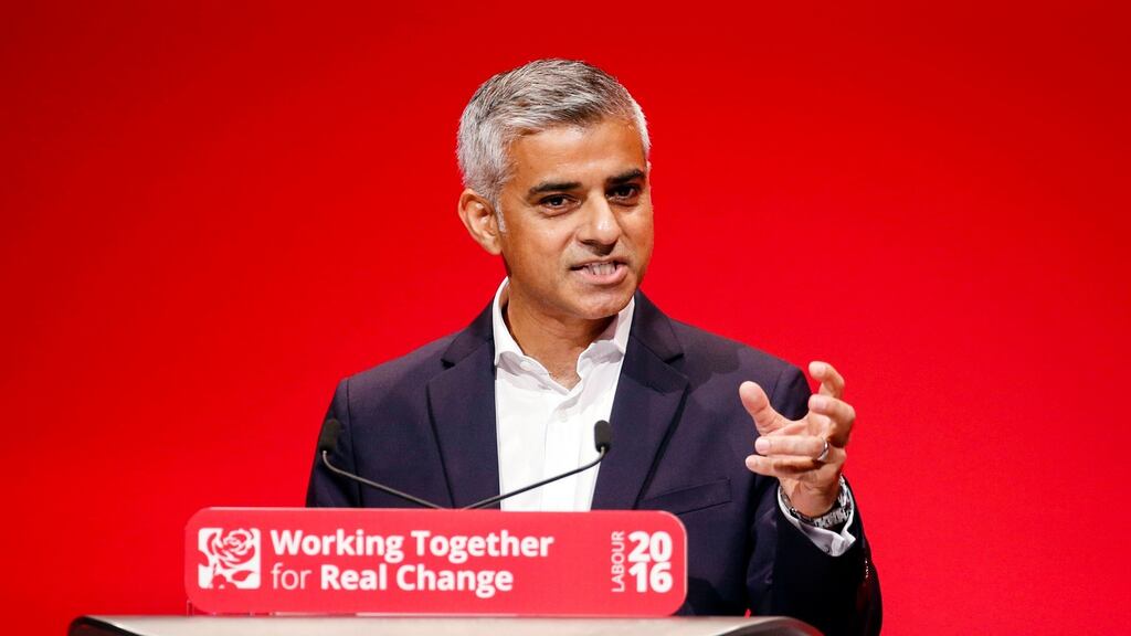 A tweet posted about Mayor of London Sadiq Khan (above) was ‘deeply offensive’, Labour MP John Grogan said. File photograph: PA