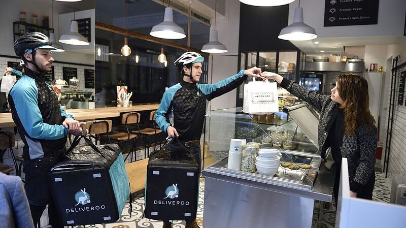 Deliveroo couriers: last week self-employed couriers protested outside the London offices of the food delivery business  over changes to how they are paid