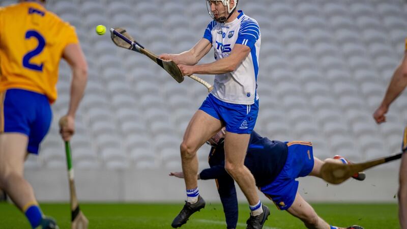 Stephen Bennett scores Waterford’s  third goal past Clare goalkeeper Eibhear Quilligan in their All-Ireland SHC quarter-final game at  Páirc Uí Chaoimh last Saturday. Photograph: Morgan Treacy/Inpho