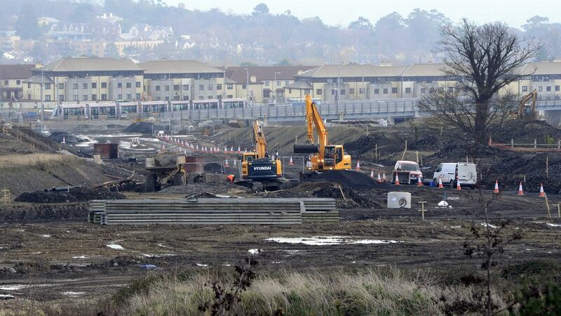 Diggers shaping the infrastructure at Cherrywood, Co Dublin. Photograph: Cyril Byrne