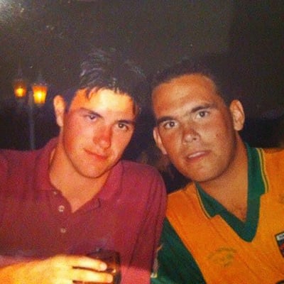 Brian Fitzgerald, left, and Gareth Walley in 1993