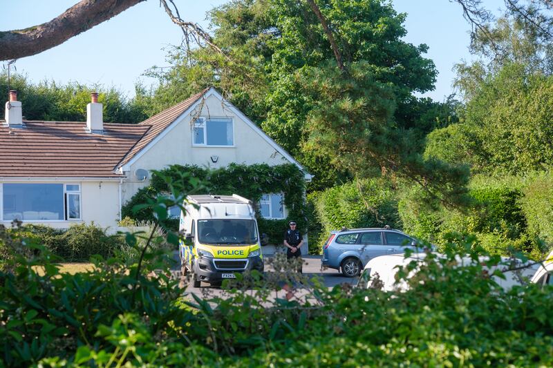 Police outside the house of Ann Widdecombe in Haytor in Dartmoor on Friday. Photograph: Matt Keeble/PA Wire