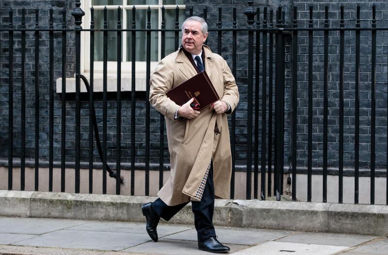 British attorney general Geoffrey Cox pictured outside 10 Downing Street following a weekly cabinet meeting on Tuesday. Photograph: Jack Taylor/Getty