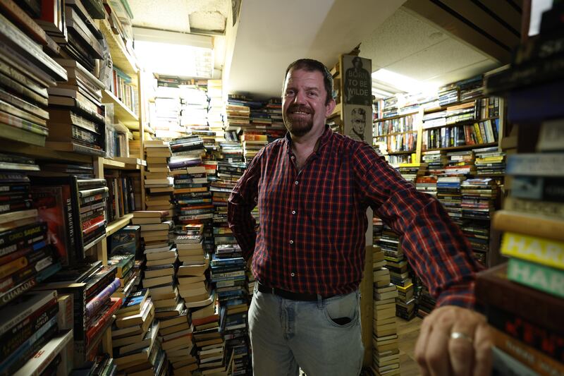 Wally O'Neill in his bookshop, Red Books, in St Peter’s Square, Wexford. Photograph: Nick Bradshaw