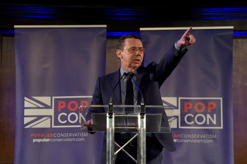 Mark Littlewood, director of Popular Conservatism, speaks during the event in London on Tuesday. Photograph: Maja Smiejkowska/PA Wire 