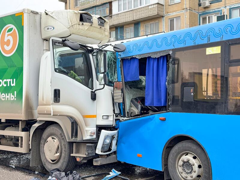 A number of vehicles were damaged by Ukrainian shelling on Belgorod. Photograph: Vyacheslav Gladkov/AP