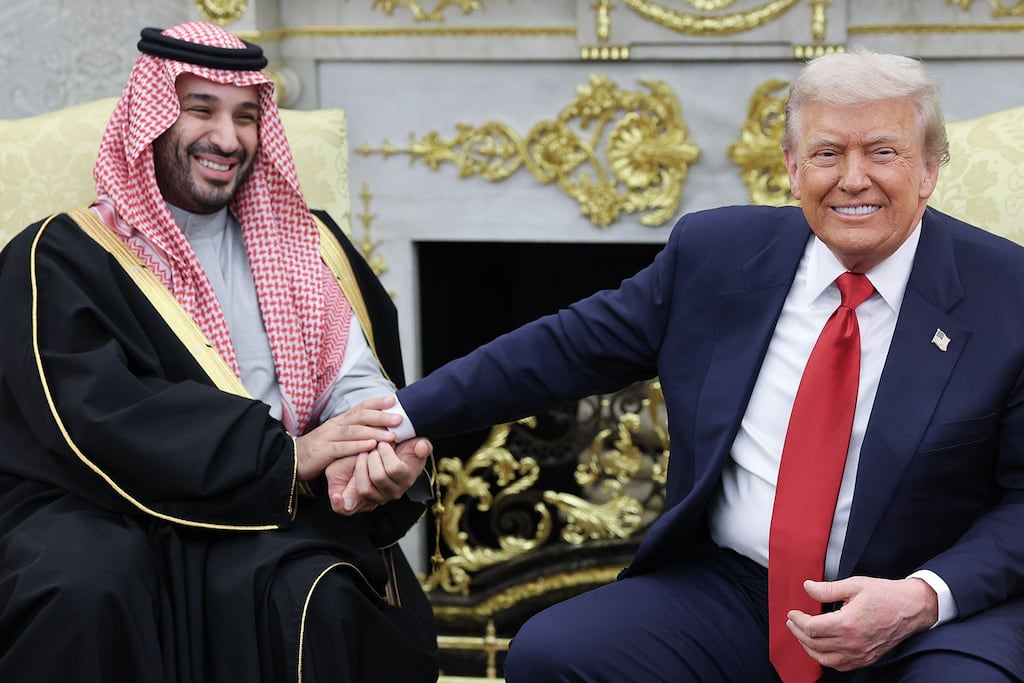 US president Donald Trump meets with Crown Prince and Saudi crown prince Mohammed bin Salman at the White House in Washington in 2025. Photograph: Win McNamee/Getty Images