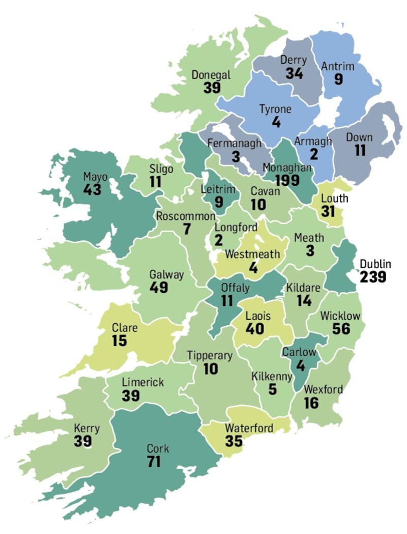 County-by-county breakdown