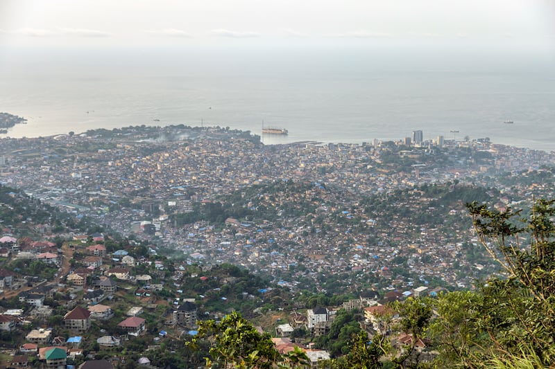 An overview of Freetown, Sierra Leone. Photograph: Yagazie Emezi/New York Times