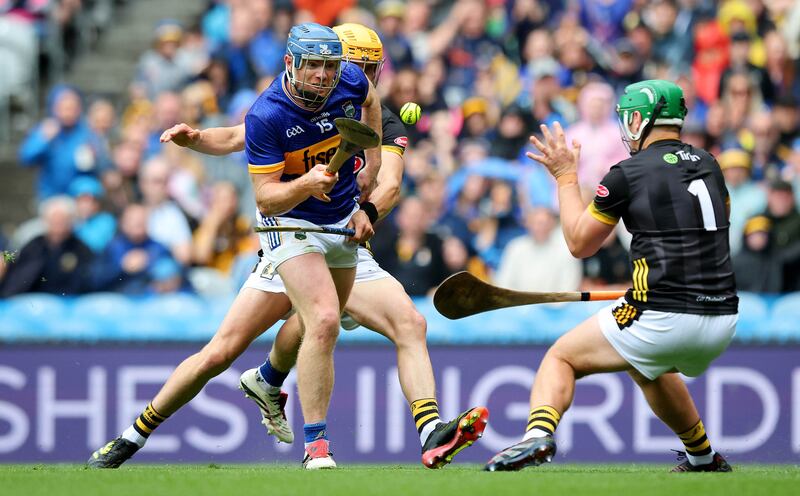 Jason Forde scores a goal against Kilkenny in the All-Ireland semi-final. Photograph: Ryan Byrne/Inpho