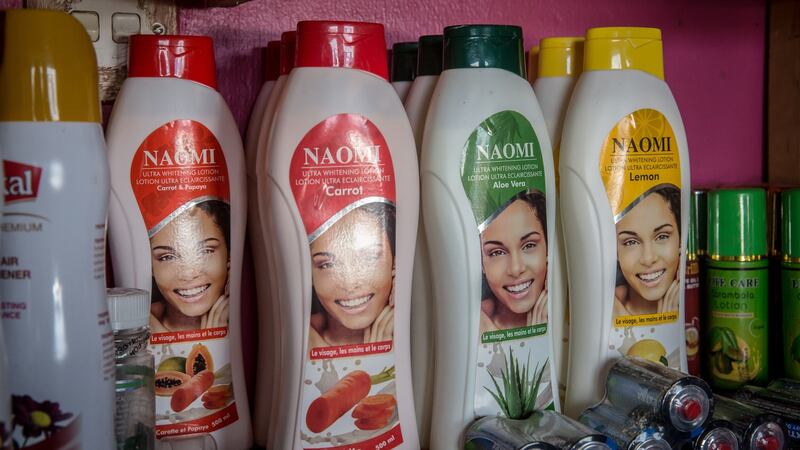 ‘Naomi: ultra lightening lotion’ is available in carrot, aloe vera, papaya or lemon flavour, and comes from India. Photograph: Sally Hayden