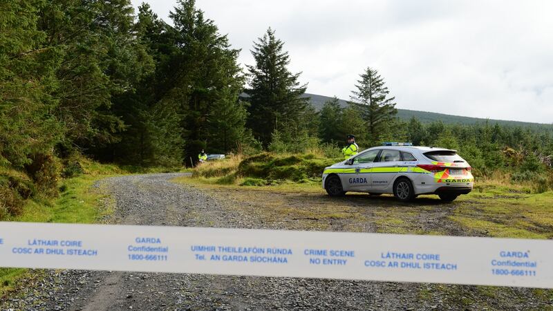 The scene where a man’s body was found in the Dublin mountains. Photograph: Dara Mac Dónaill/The Irish Times
