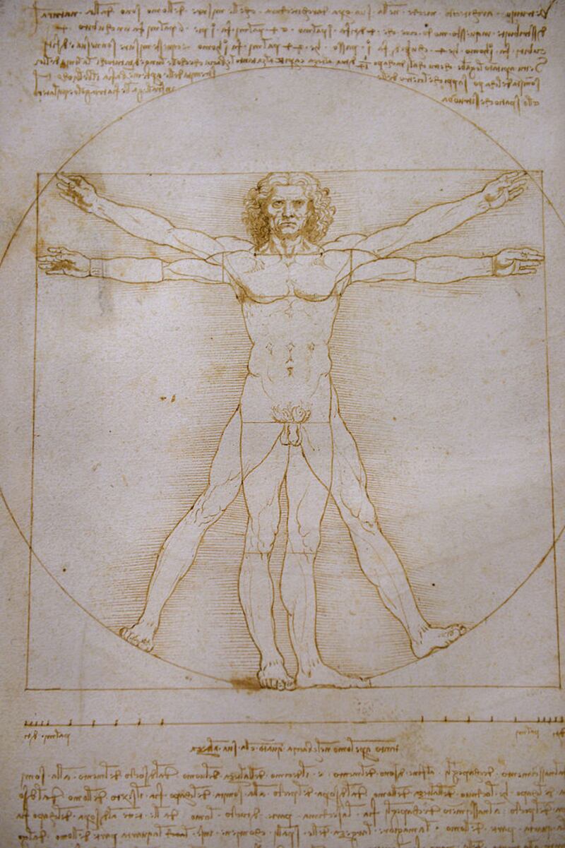 Leonardo da Vinci created the Vitruvian Man in the late 15th century as a demonstration of the ideal proportions of the human body. Photograph: Gabriel Bouys/ Getty Images