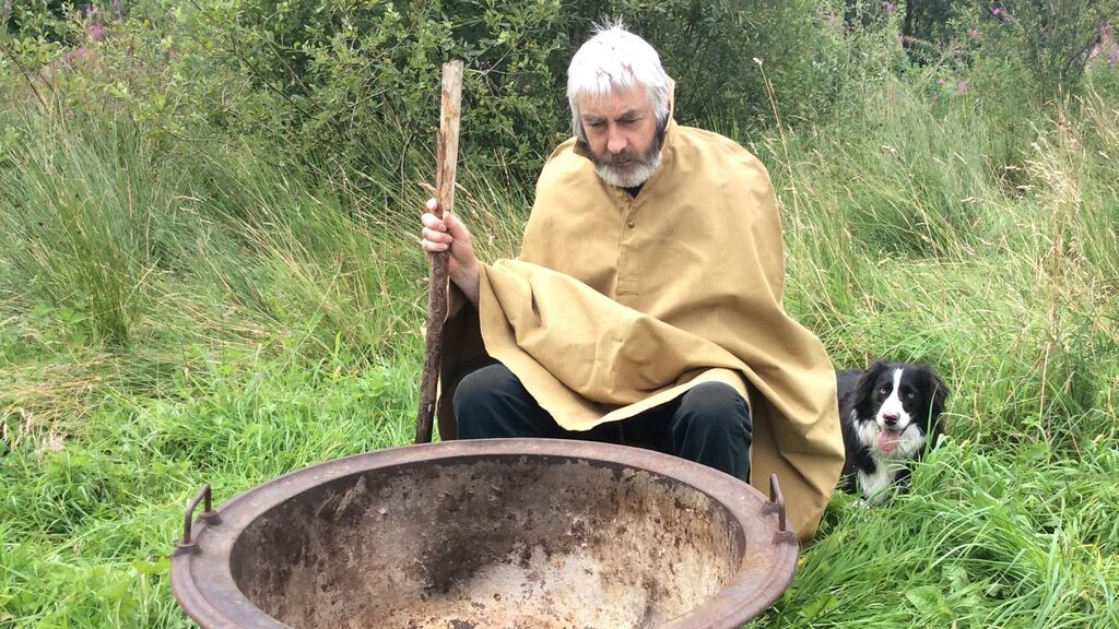 Spud!: Kevin McAleer with his Famine pot. Photograph: Valerie Whitworth