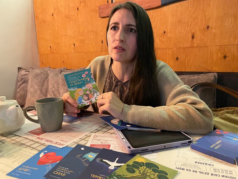 Kristina Litvinova, a Kyiv-based psychologist and accredited cognitive behavioural therapist. Photograph: Daniel McLaughlin