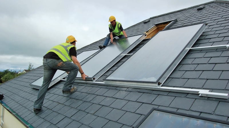 Roof-top solar panels would play a role in the growth of renewable energy. Photograph: Construct Ireland