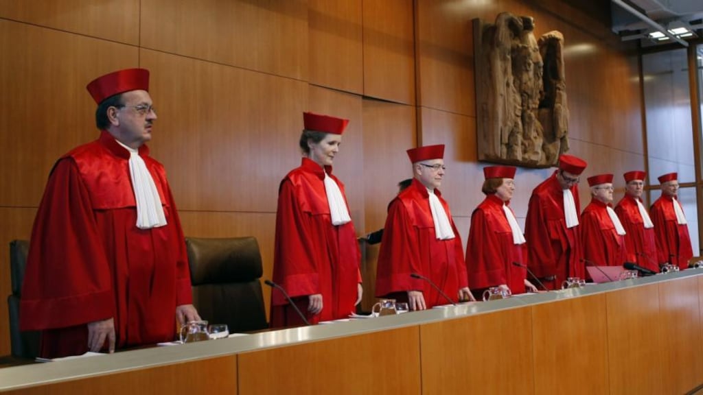Germany’s constitutional court, where Bavaria and Hesse have filed a lawsuit claiming they are being penalised by a decades-old internal redistribution system for tax revenue. Photograph: Thomas Kienzle/Reuters