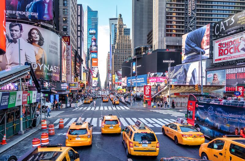 Times Square in Manhattan. Photograph: iStock