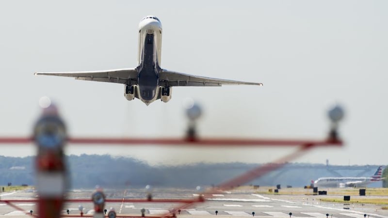 Greenhouse gases: Ireland books all emissions for the 15 aviation companies registered in the State, even if their aircraft never touch down in Ireland. Photograph: Saul Loeb/AFP/Getty