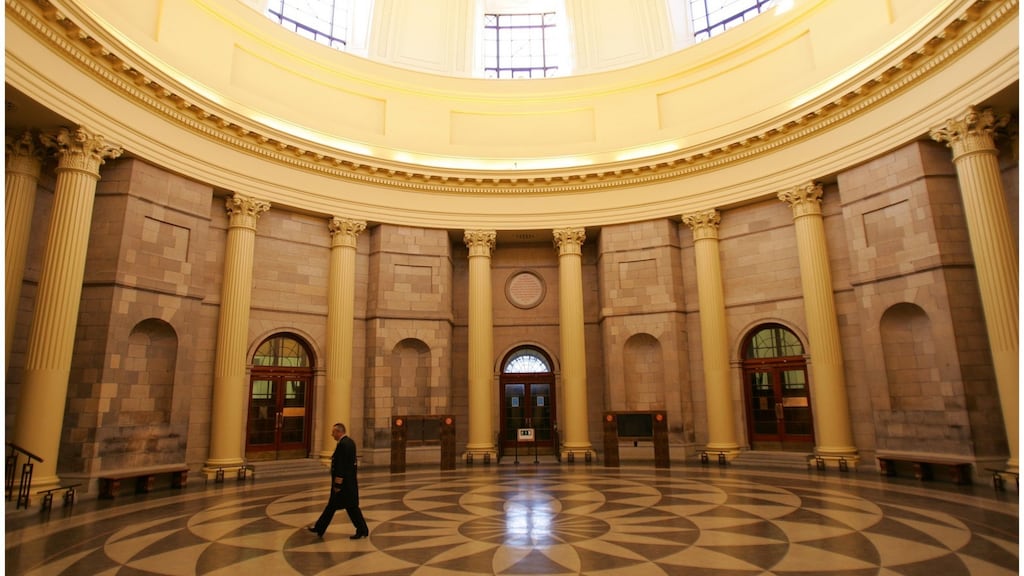 Mr Justice David Barniville said he has been calling for an increased Garda presence at the Four Courts following an uptick in hostile litigants disrupting hearings. Photograph: Bryan O’Brien