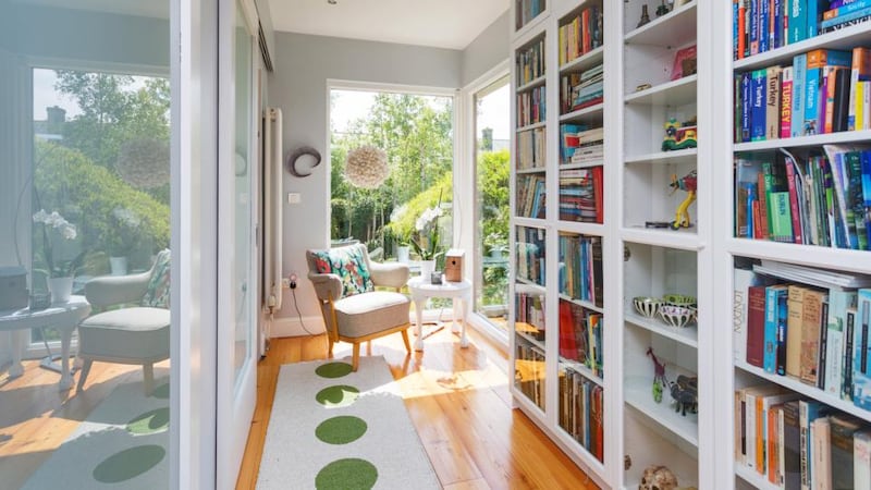 Polished timber floorboards and a cool blue-grey and white colour palette throughout lend a pared-back, relaxed feel to every room in 54 Kenilworth Square in Rathgar.