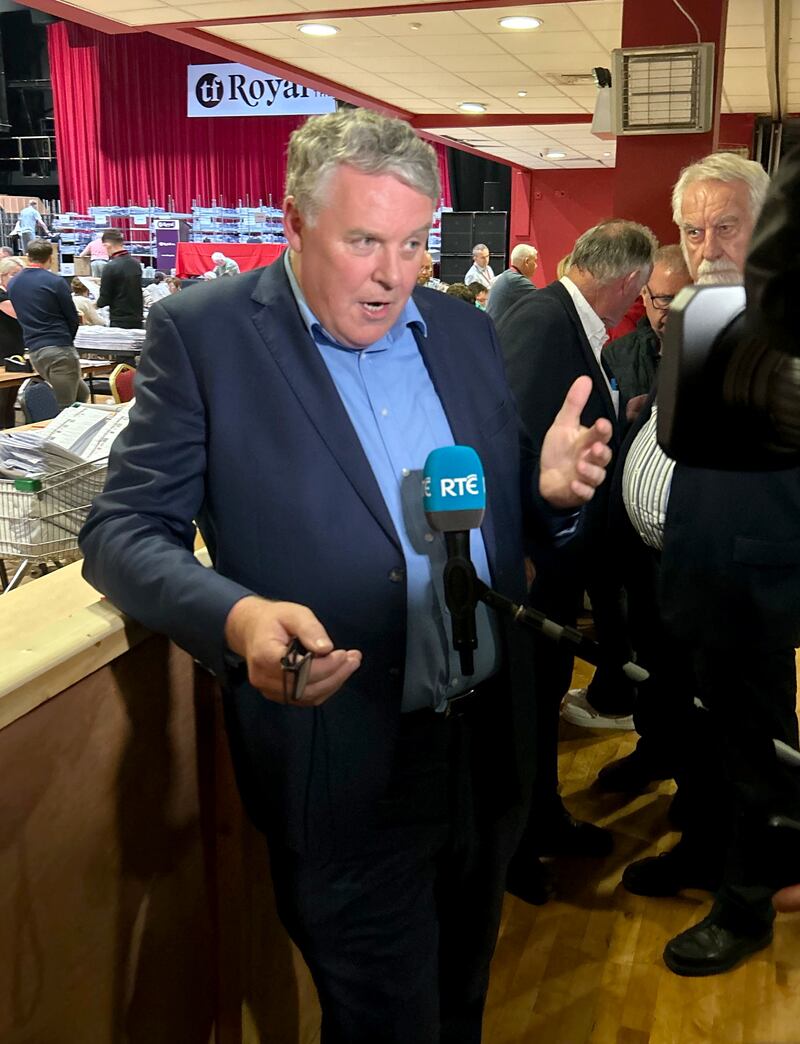 Independent Ireland candidate and former RTÉ correspondent Ciaran Mullooly at the Midlands-North-West count centre in Castlebar, Co Mayo on Monday. Photograph: Cillian Sherlock/PA Wire