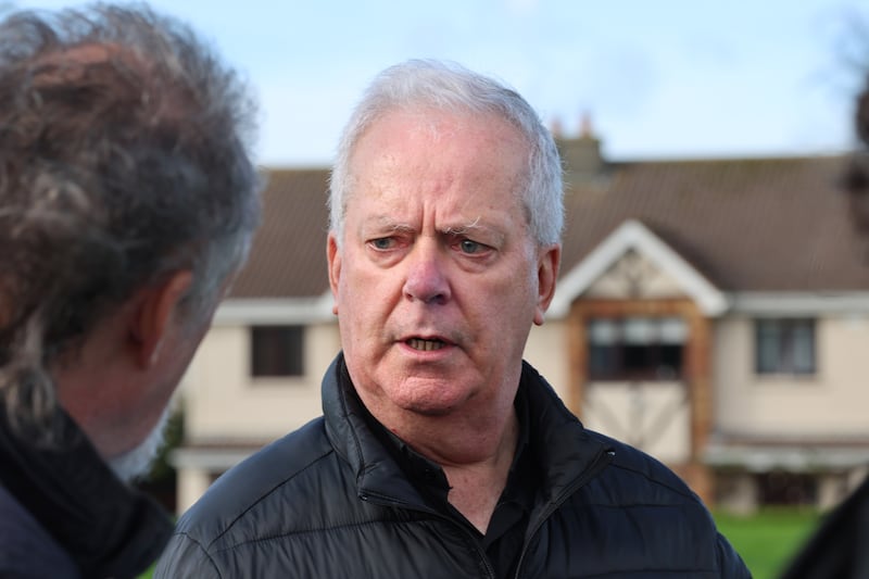 Fr Gerard Chestnutt, speaking to reporters near the scene of a house fire in Birchwood estate, Waterford, where four people died.
Photograph: Dara Mac Dónaill / The Irish Times