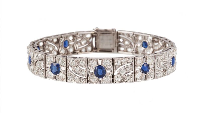 Lot 582, Sapphire and diamond bracelet €12,000-€13,000, O’Reilly’s