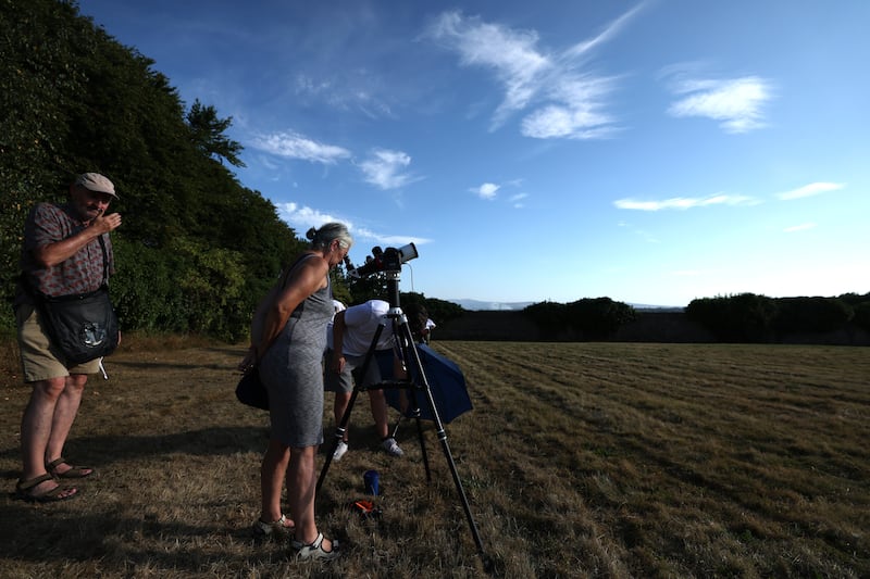 Finding a good viewing point. Photograph: Clodagh Kilcoyne