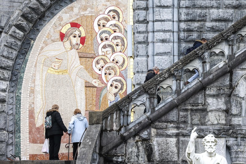 A mosaic in Lourdes, France, created by Fr Marko Rupnik: the Slovenian priest is under investigation for spiritual abuse, psychological abuse and sexual assault. Photograph: Charly Triballeau/AFP/Getty Images