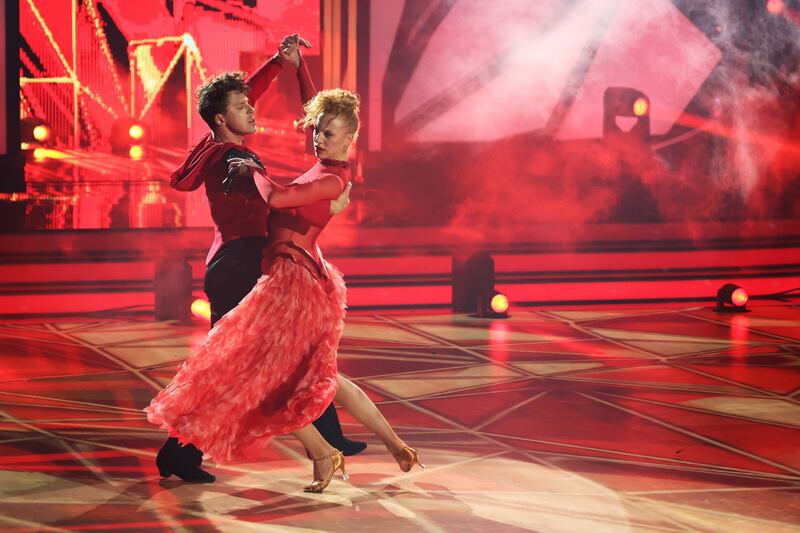 Anna Ermakova and Valentin Lusin performing for the show. Photograph: Andreas Rentz/Getty Images