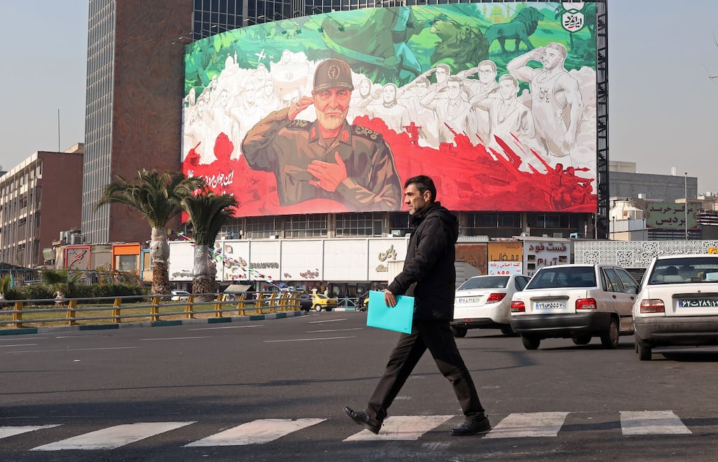 A billboard in Tehran depicts former Islamic Revolutionary Guard Corps Quds Force commander Qasem Soleimani. Photograph: EPA