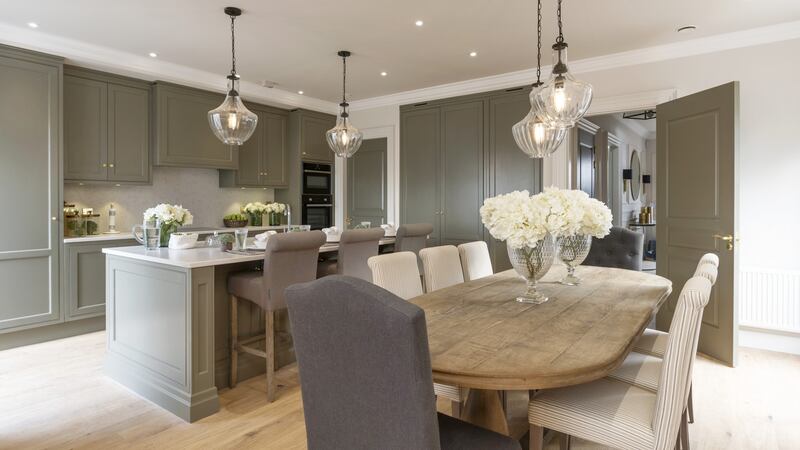 Luxury development: a kitchen/diningroom at Knockrabo, Mount Anville Road, Dublin 14
