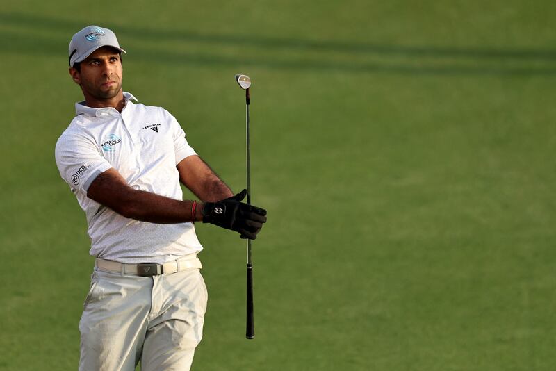 England's Aaron Rai eyes the ball at Abu Dhabi. Photograph: Fadel Senna/AFP via Getty          