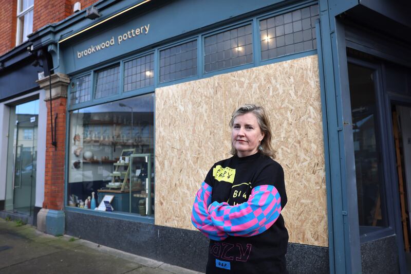 The overall cost of the damage, including the replacement of the storefront windows, could amount to thousands of euro. Photograph: Dara Mac Dónaill













