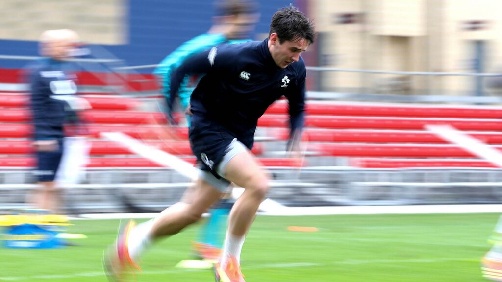 Ireland’s Joey Carbery during training at Soldier Field in Chicago ahead of the meeting with Italy. Photo: Dan Sheridan/Inpho