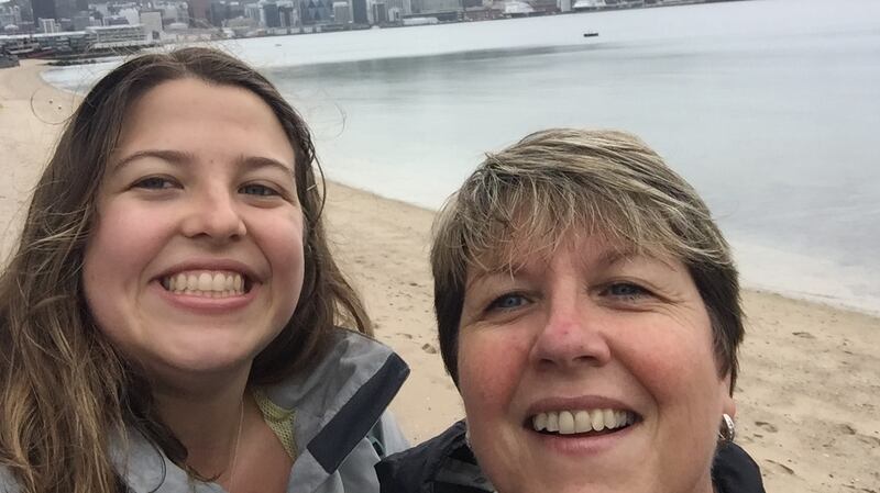 Hannah KeenanHere’s a photo of myself and my Mum in Windy Wellington when she came for a surprise visit for Christmas 2018