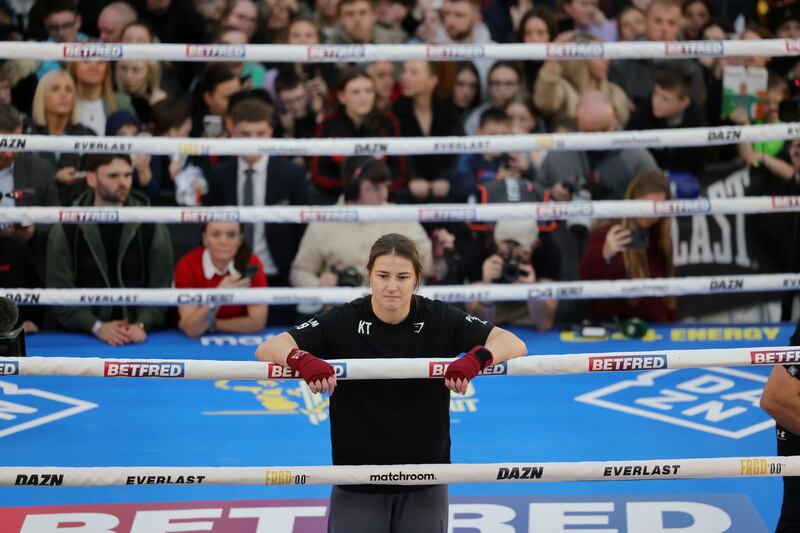 Katie Taylor at Liffey Valley. Photograph: Alan Betson