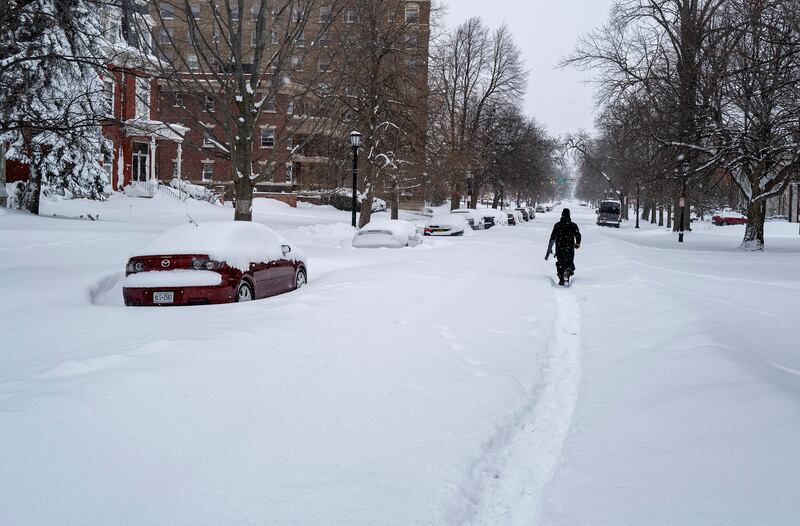The Elmwood Village neighbourhood of Buffalo was one of the communities badly hit by the blizzard. Photograph: AP
