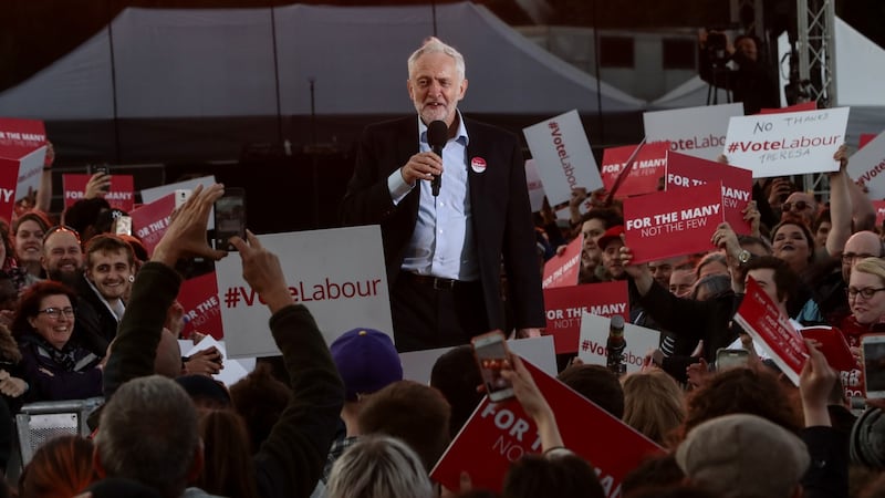 Jeremy Corbyn, leader of the  Labour Party, speaks during a general election campaign rally in Birmingham. Photograph: Simon Dawson/Bloomberg