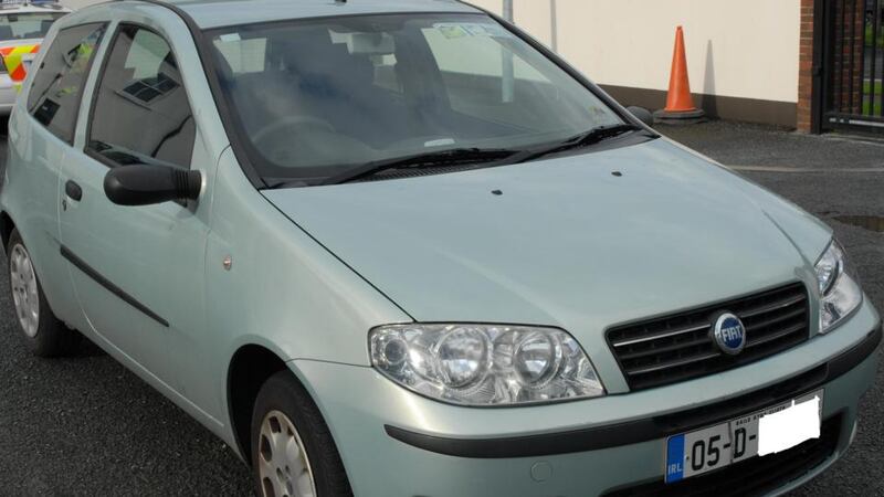Elaine O’Hara’s turquoise Fiat Punto car