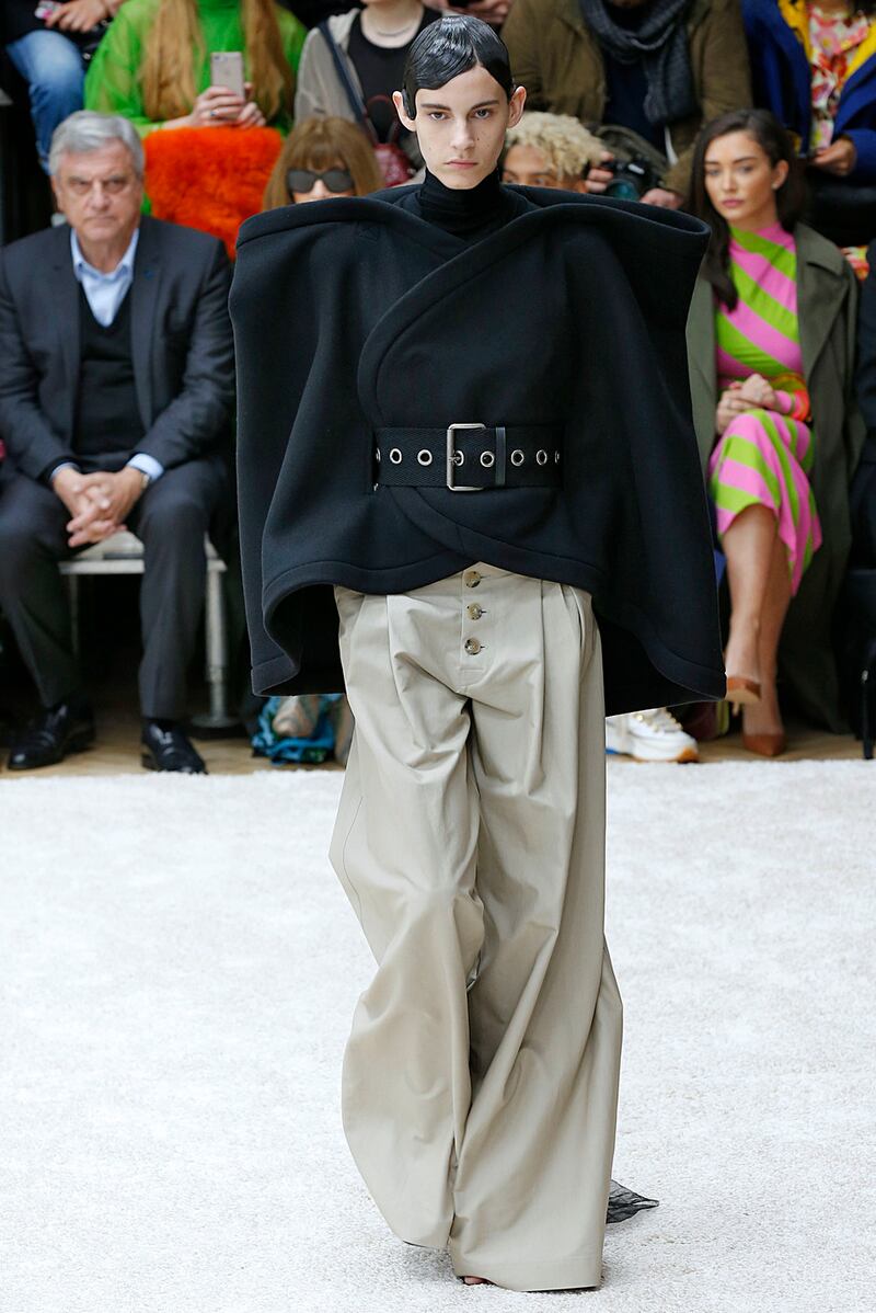 Exaggerated new proportions from  J W Anderson. Photograph:  Victor Virgile/Gamma-Rapho via Getty Images