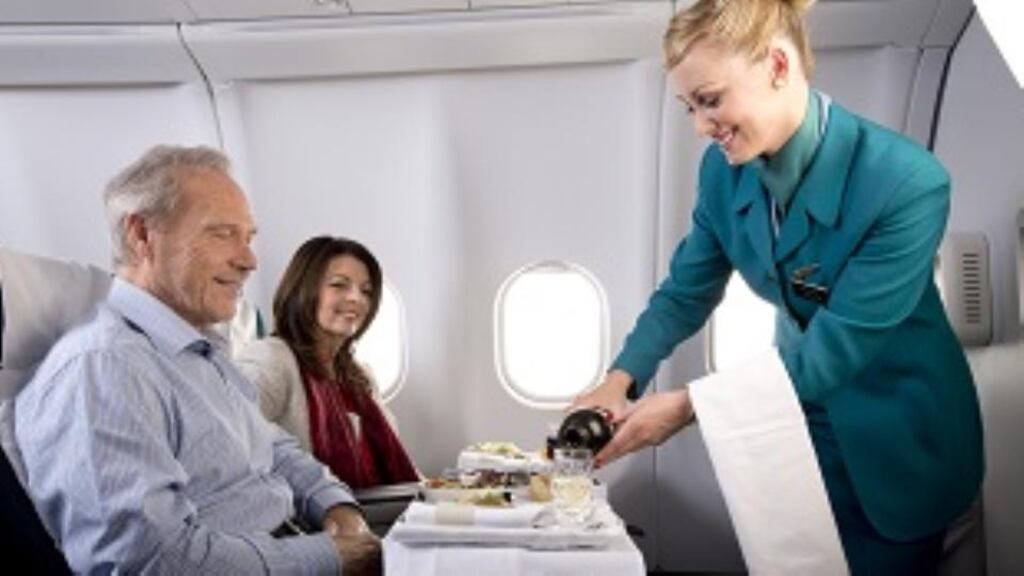 Ahh first class...priority check-in, fully reclining seats and pre-departure champagne.