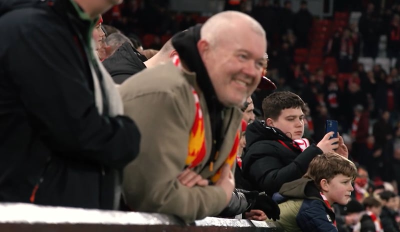 Conor O'Callaghan at Anfield for Liverpool match